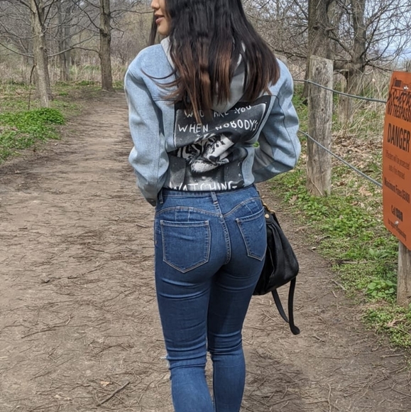 WHO ARE YOU? HOODIE - GREY/STONEWASH BLUE - Picture 5 of 6